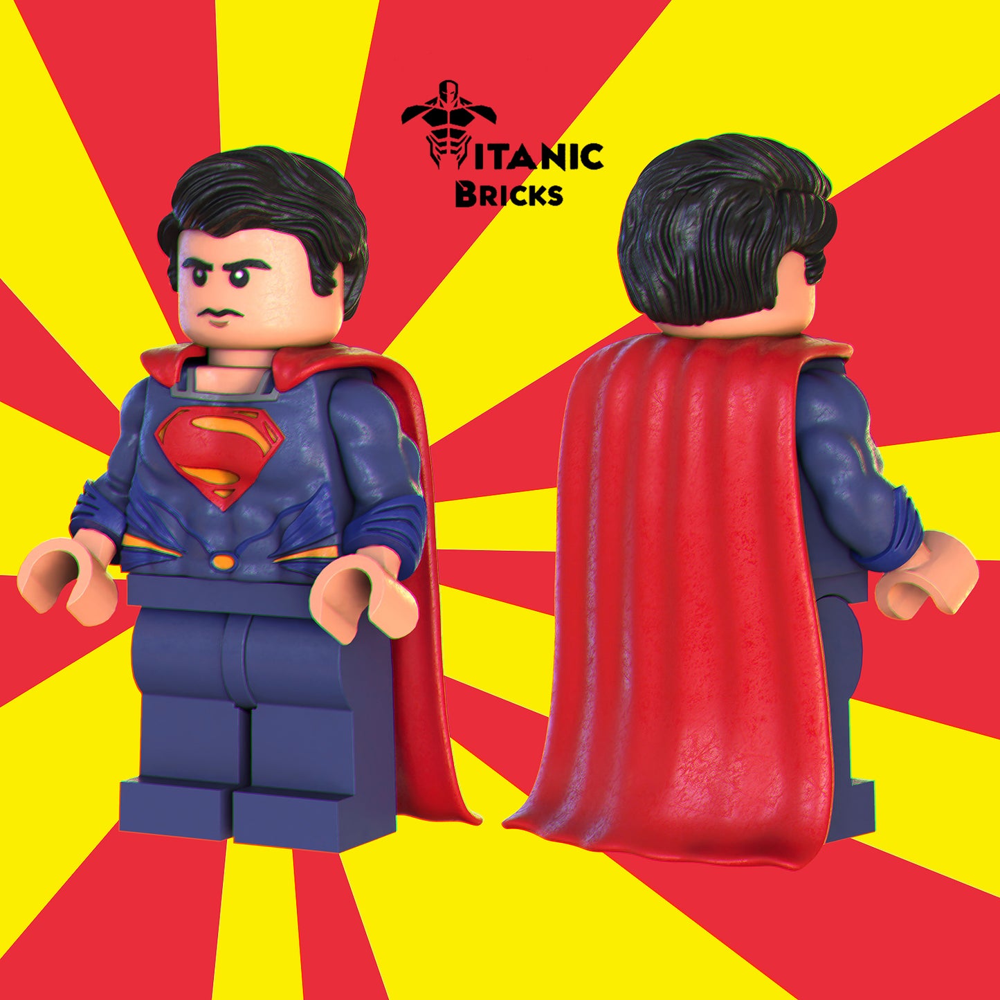 Superman custom lego compatible minifigure | Painted