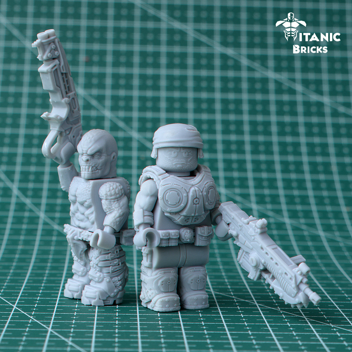 Unpainted] Gears of War bundle custom minifigures – Titanic Bricks