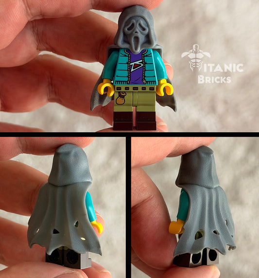 Scream Ghost face custom minifigure mask and cape