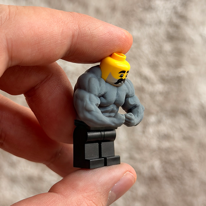 custom lego minifigure muscular torso and arms body builder 2