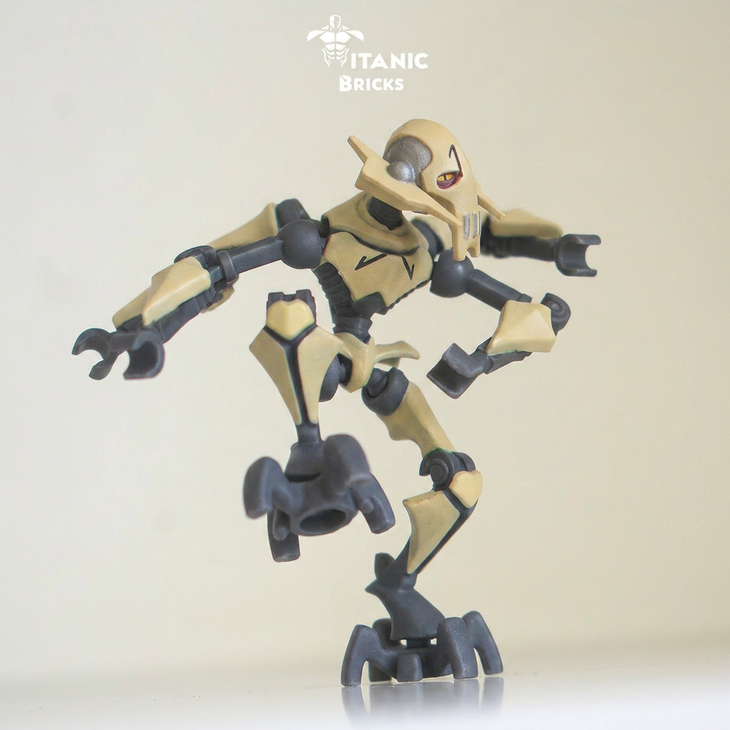 general grievous custom lego figure posed one leg up
