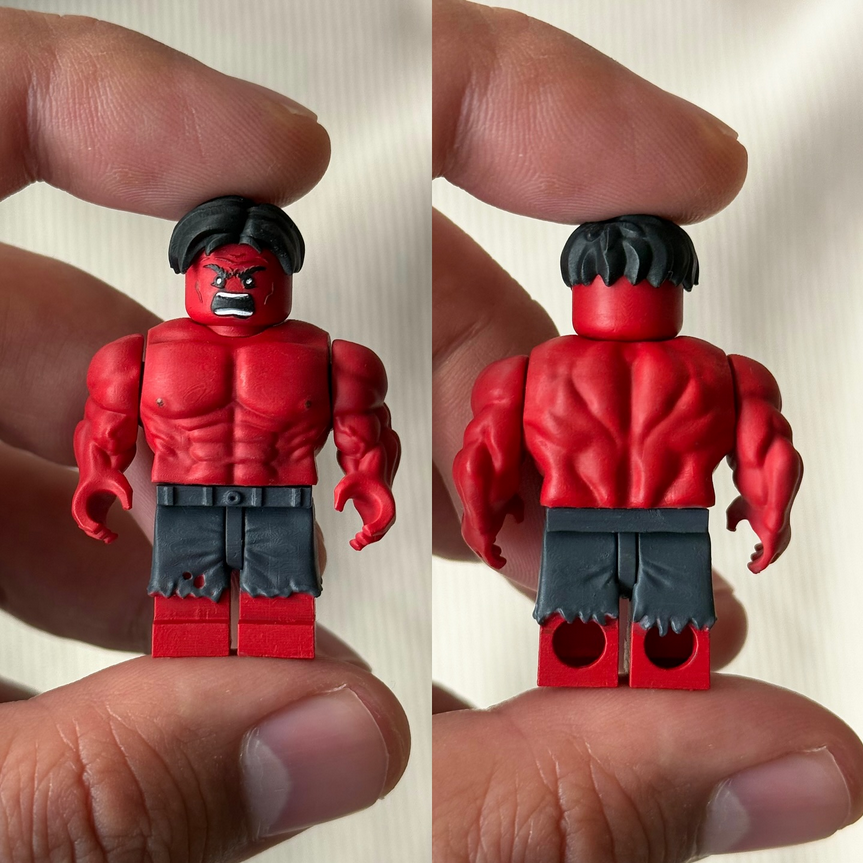 red hulk custom lego minifigure