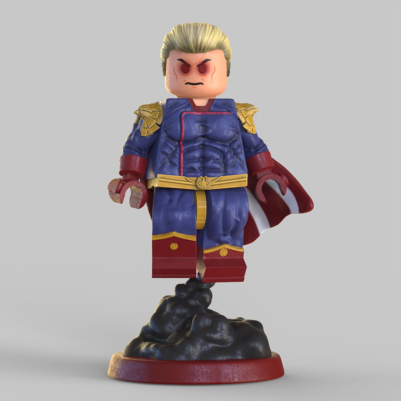 [Painted] Bad Hero custom minifigure statue